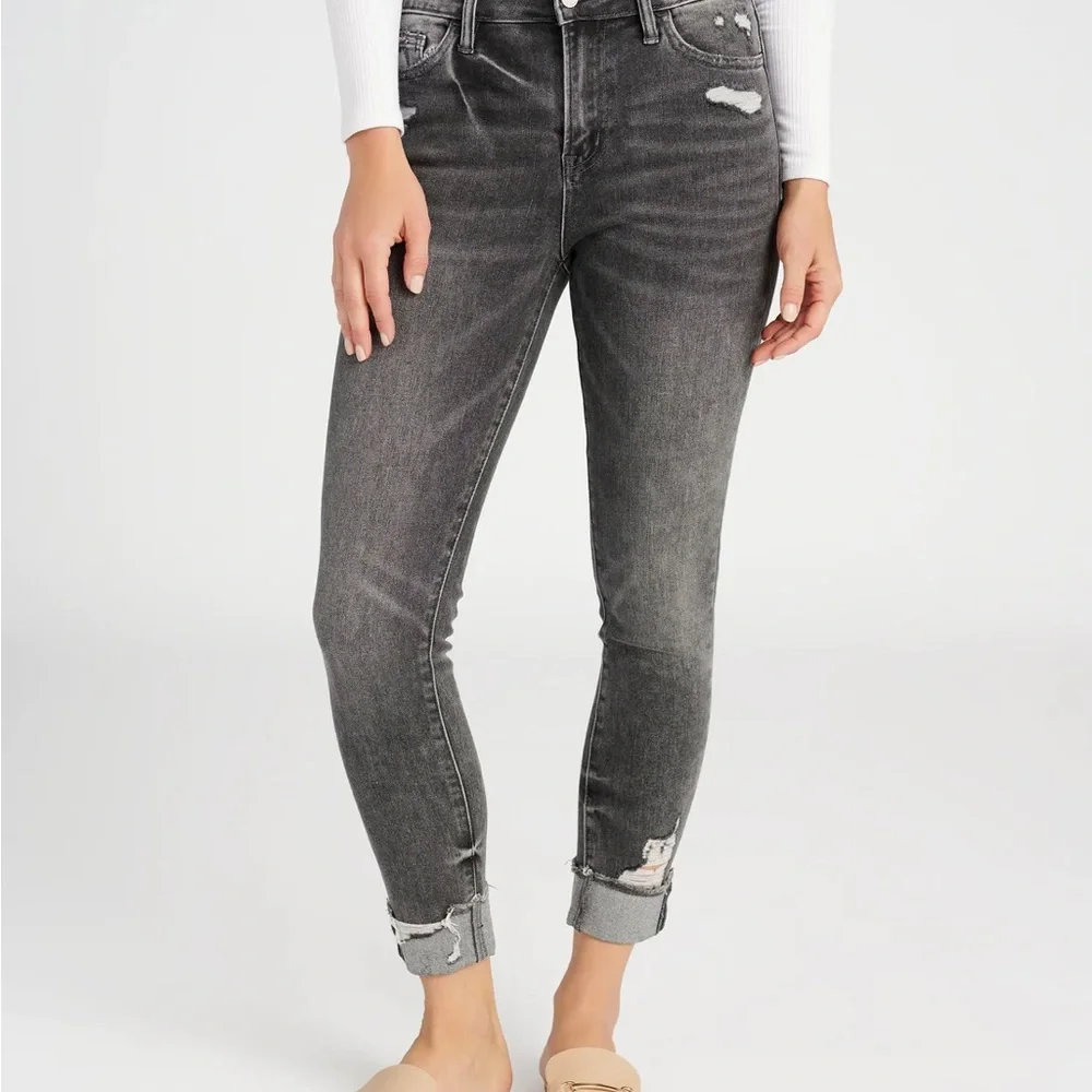 High Rise Cuffed Skinny Jeans in Grey - NWT - Picture 2 of 6
